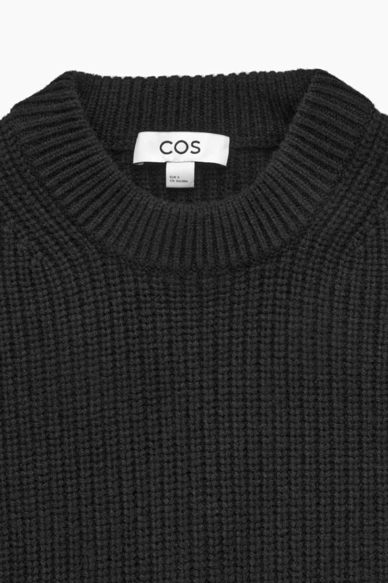 Dámské Svetry COS Žebrovaný Cashmere-Blend Černé | QSYU-47398