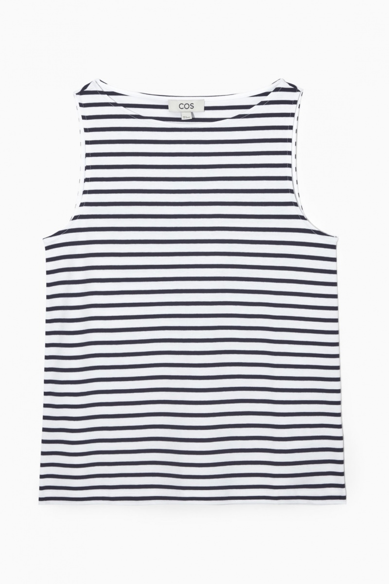 Dámské Tílko COS Lodní-Neck Bílé Tmavě Blankyt | FECU-65981