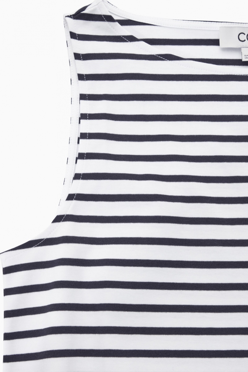 Dámské Tílko COS Lodní-Neck Bílé Tmavě Blankyt | FECU-65981