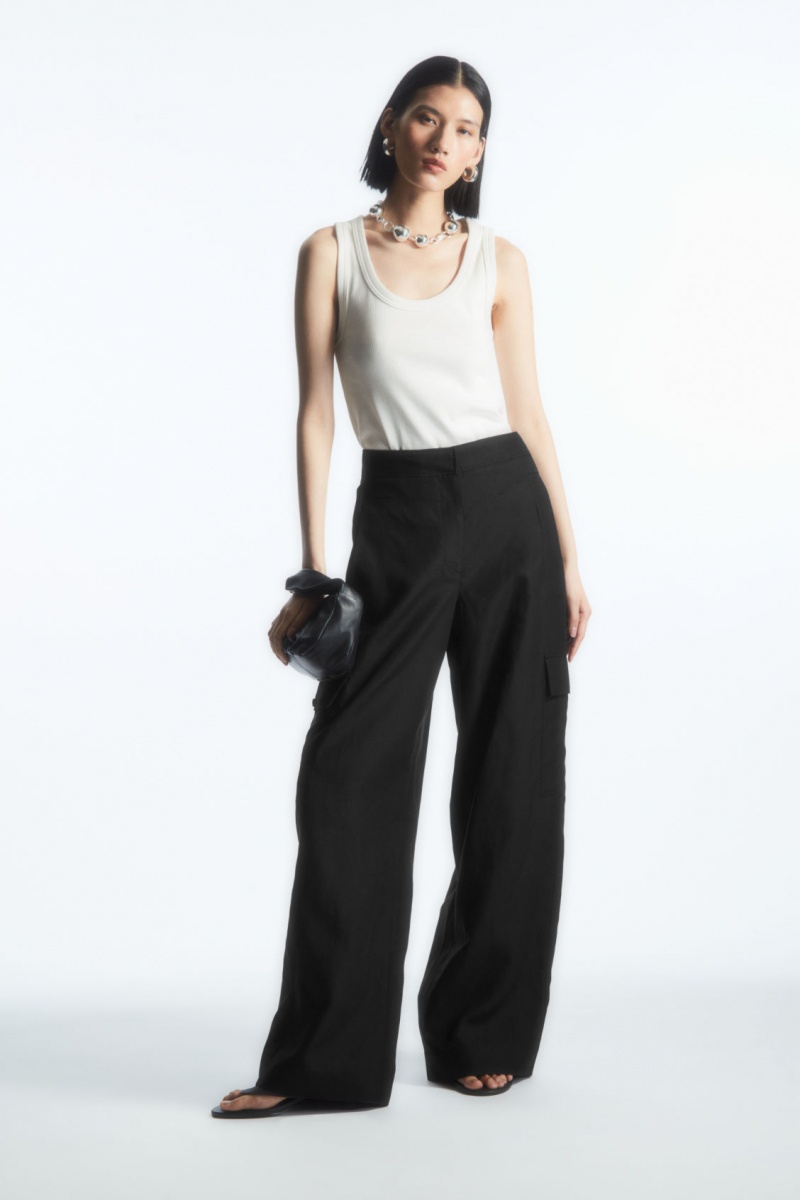 Dámské Tílko COS Scoop-Neck Žebrovaný Bílé | HSOL-87903