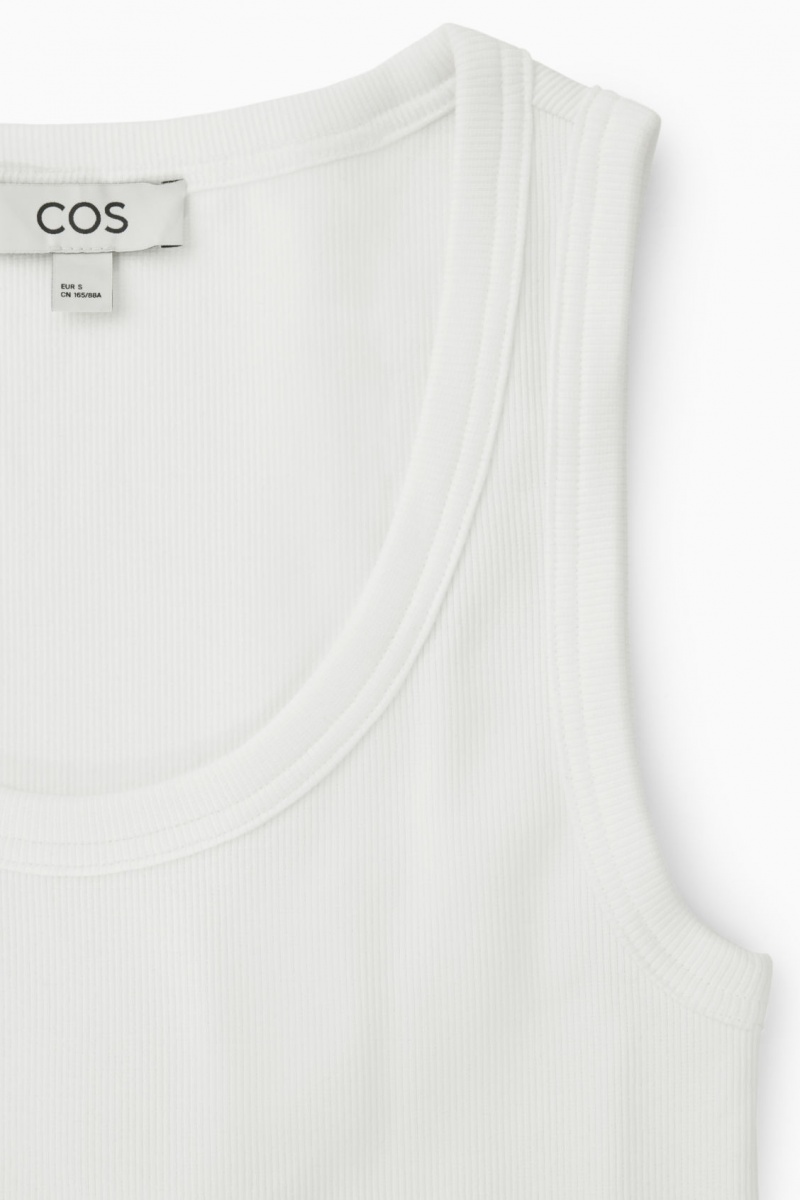 Dámské Tílko COS Scoop-Neck Žebrovaný Bílé | HSOL-87903