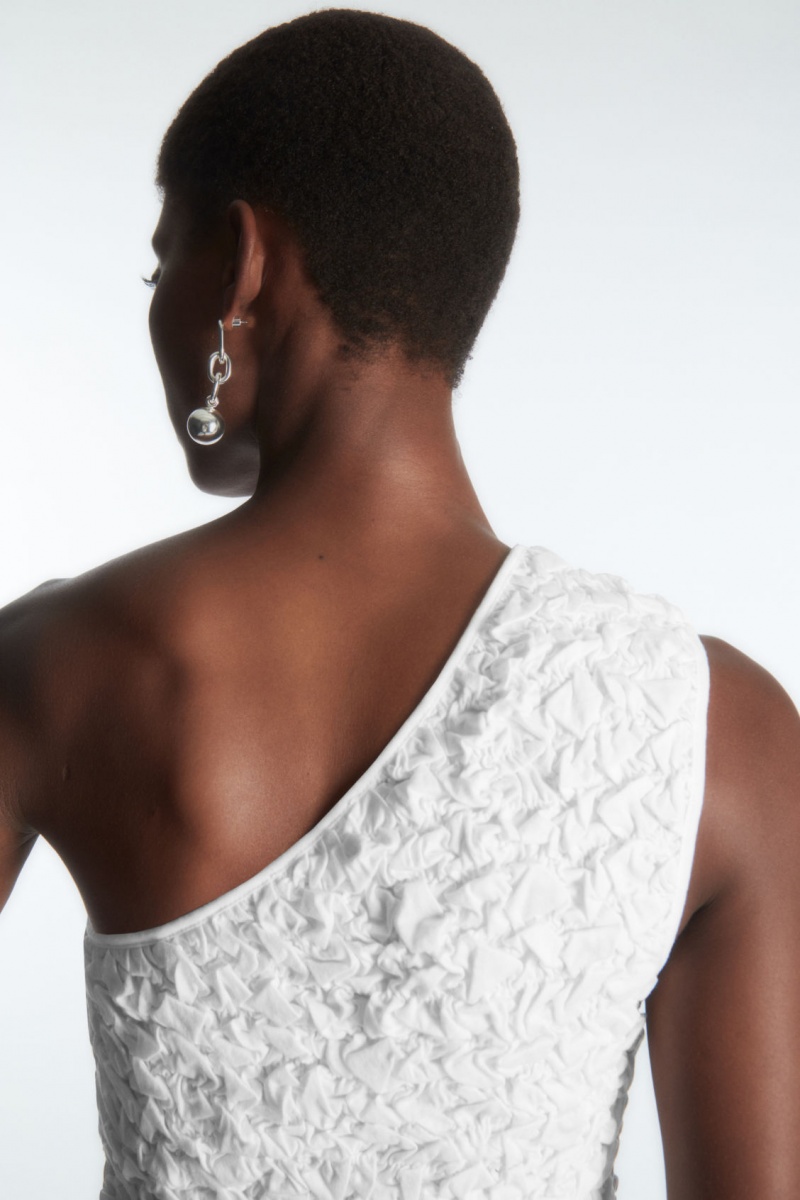 Dámské Tílko COS Smocked One-Shoulder Bílé | BFPA-46908
