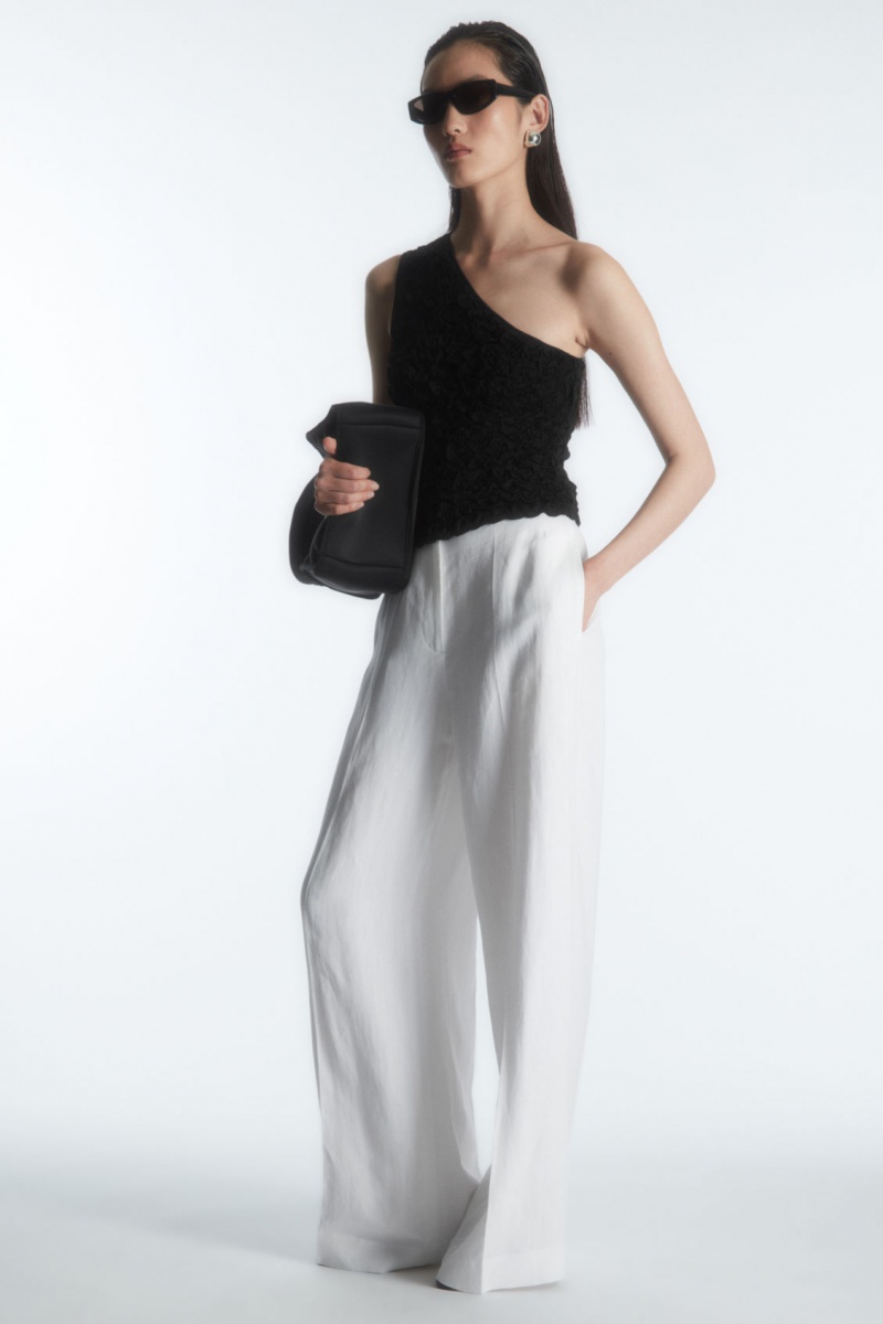 Dámské Tílko COS Smocked One-Shoulder Černé | RDWF-71654