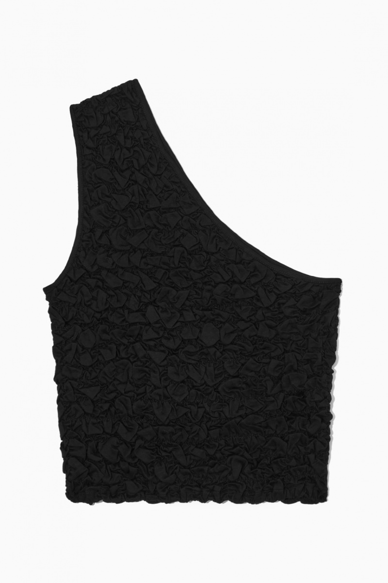 Dámské Tílko COS Smocked One-Shoulder Černé | RDWF-71654