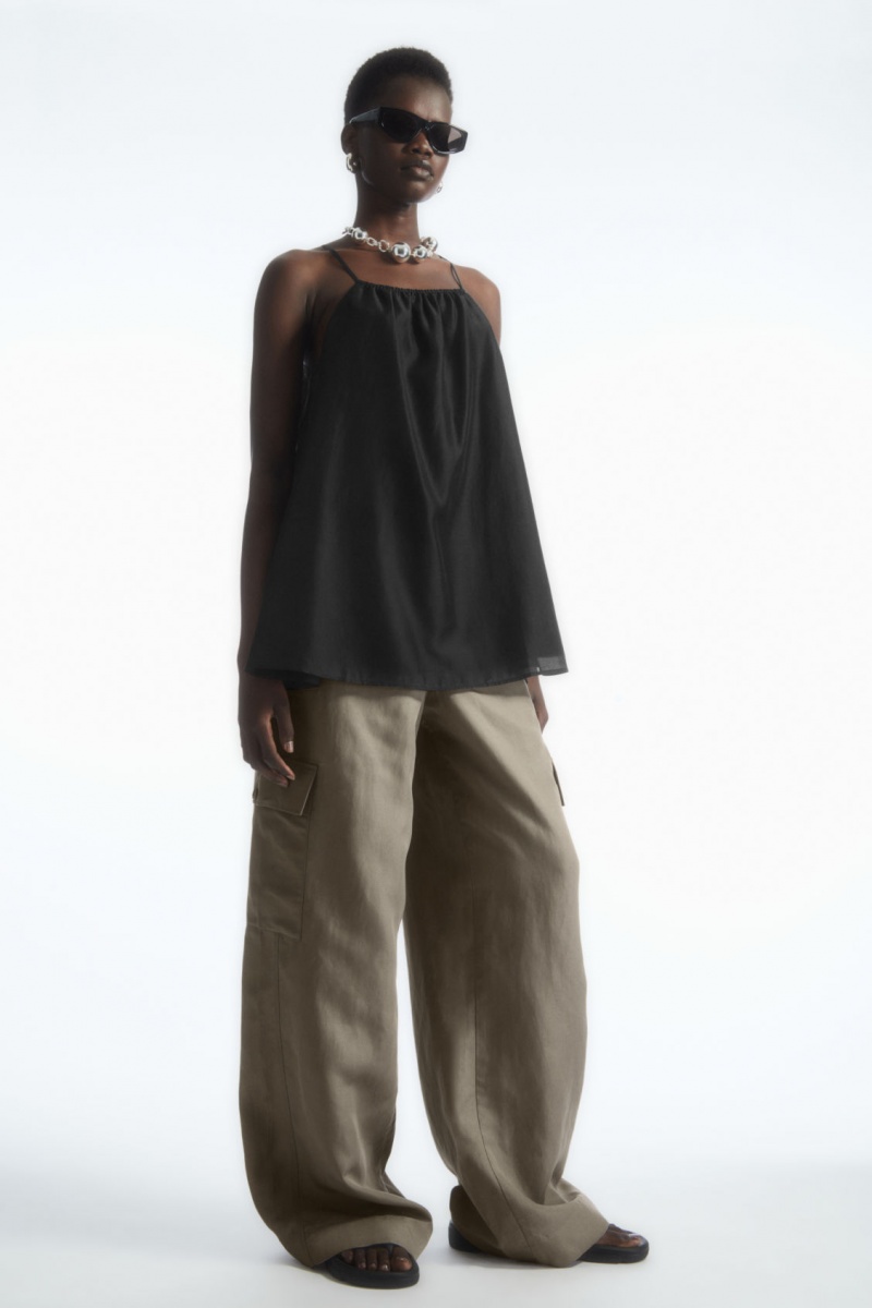 Dámské Topy COS Halterneck Tunic-Style Černé | XTID-54361