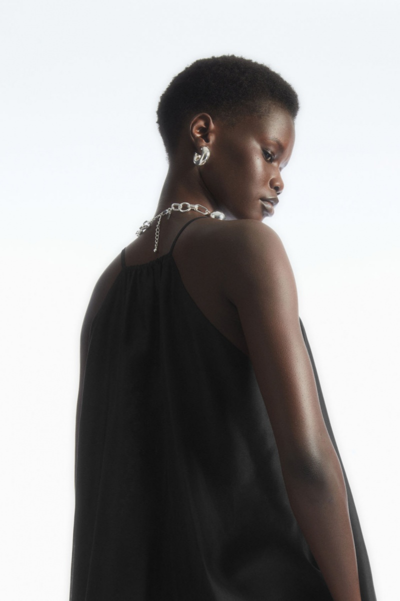 Dámské Topy COS Halterneck Tunic-Style Černé | XTID-54361
