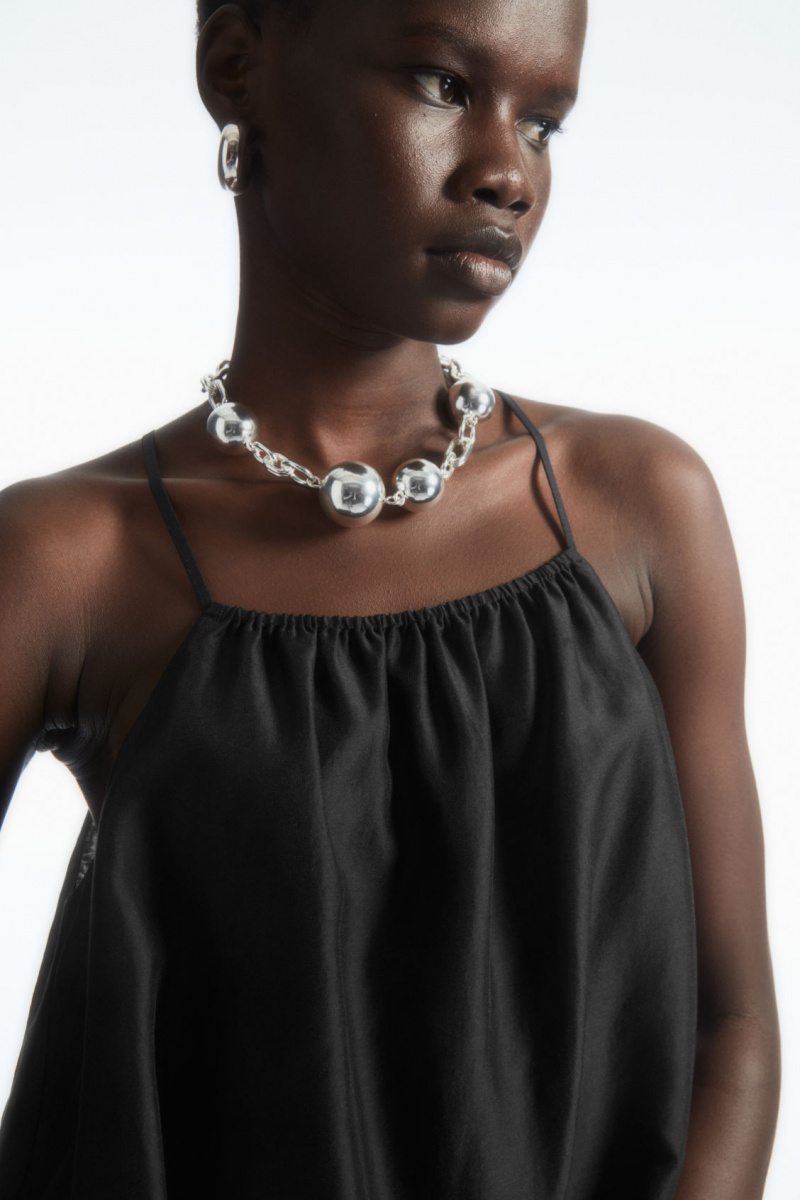 Dámské Topy COS Halterneck Tunic-Style Černé | XTID-54361