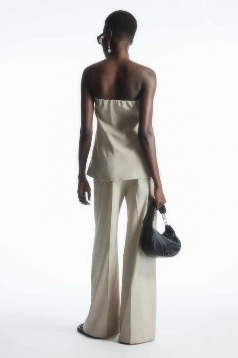 Dámské Topy COS Linen Bustier Šedé | PLNO-18692