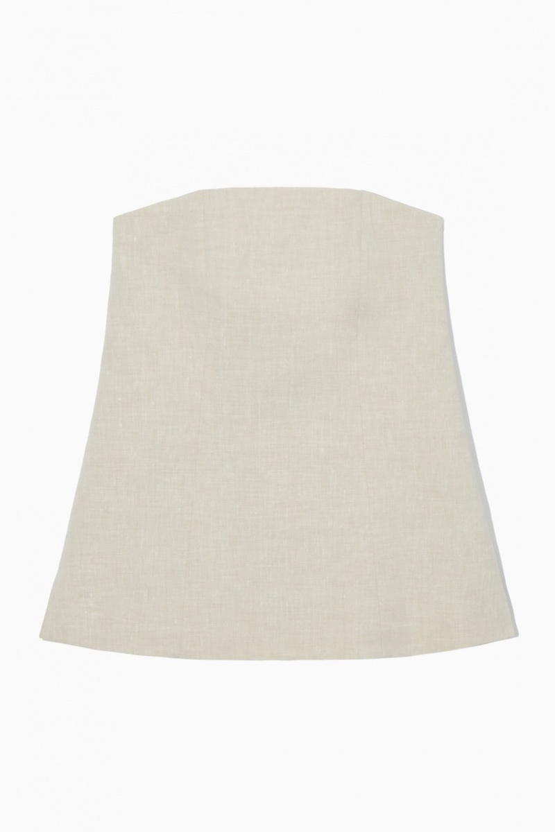 Dámské Topy COS Linen Bustier Šedé | PLNO-18692