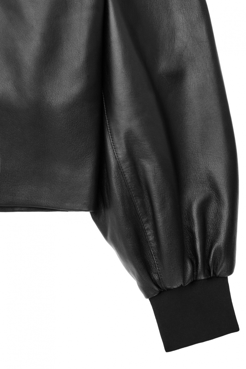 Dámské Topy COS Oversized V-Neck Læder Černé | WASX-43567