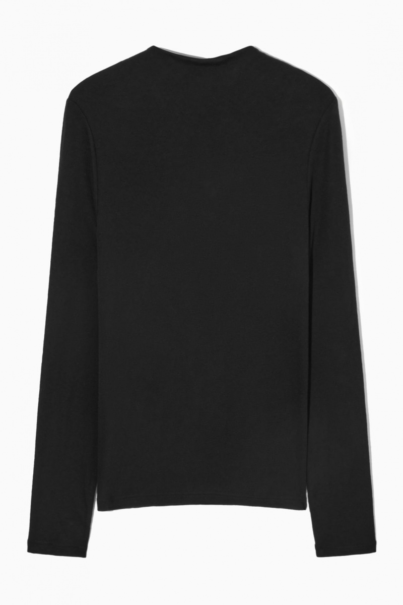Dámské Topy COS Slim-Fit High-Neck Černé | NWVO-13097