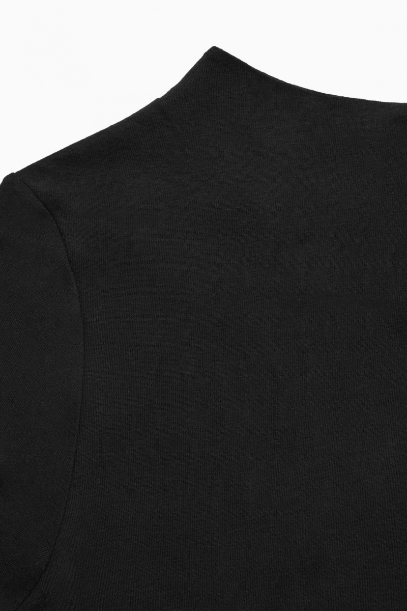Dámské Topy COS Slim-Fit High-Neck Černé | NWVO-13097