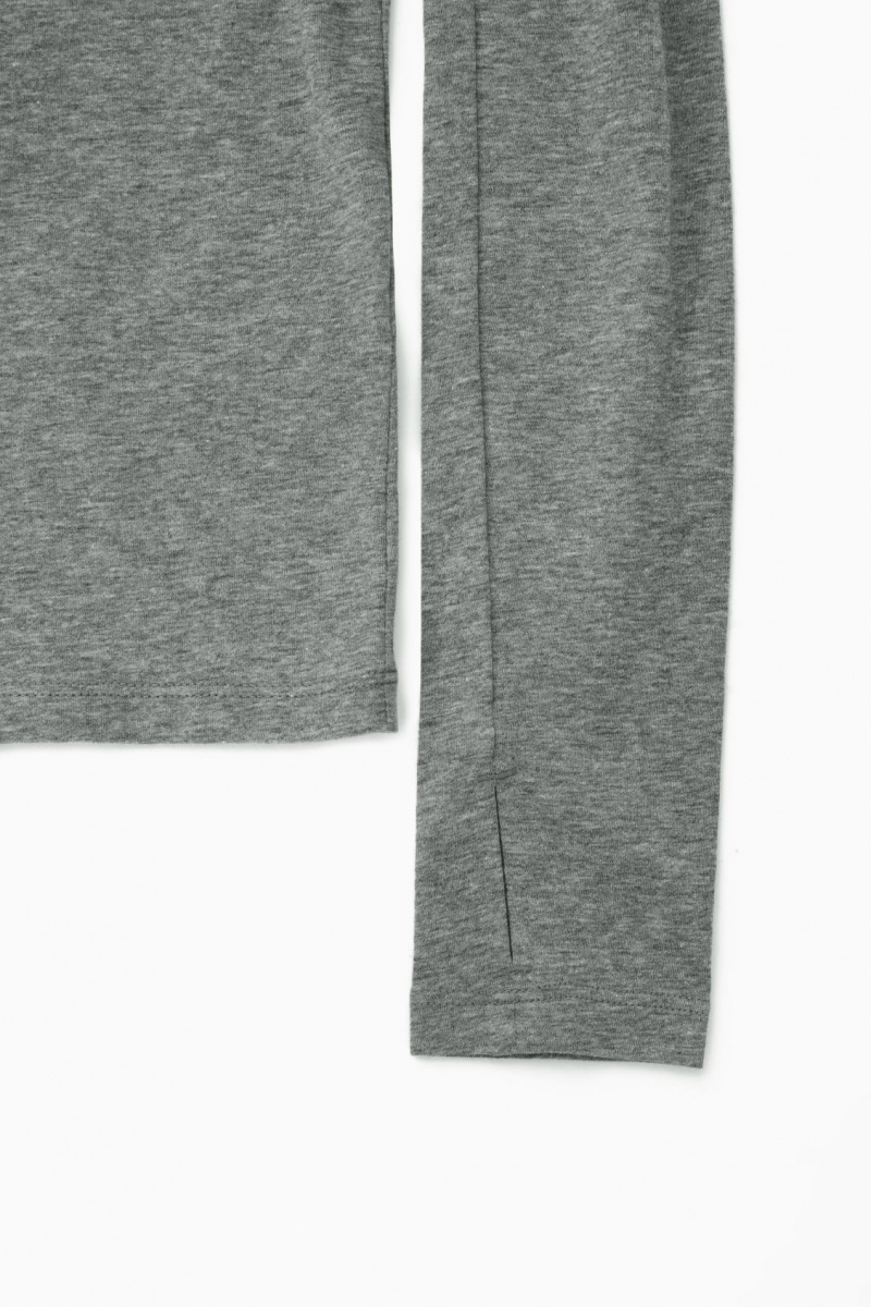 Dámské Topy COS Slim-Fit Long-Sleeve Tmavě Šedé | JNLZ-21356