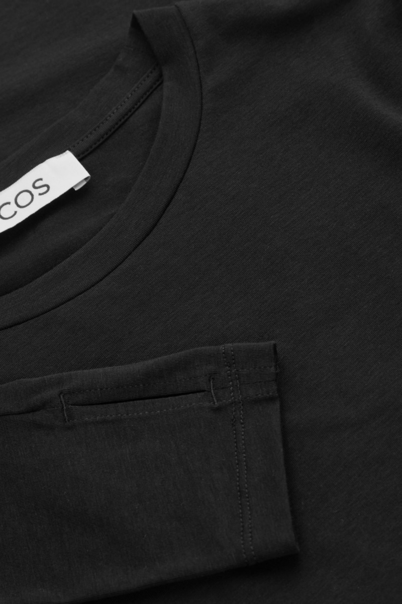Dámské Topy COS Slim-Fit Long-Sleeve Černé | WSCN-86759