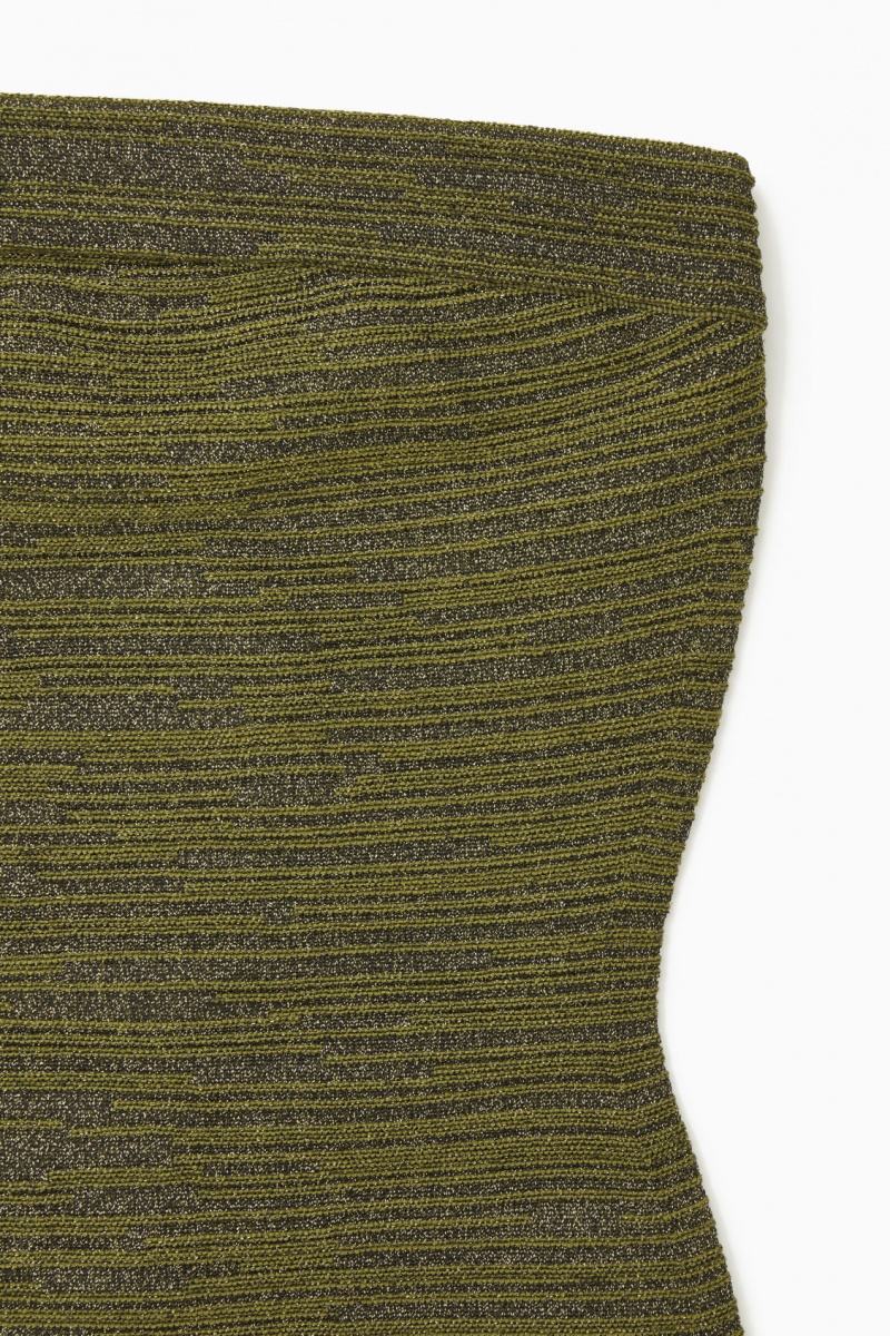 Dámské Topy COS Sparkly Textured Bandeau Zelene | QJYX-38156