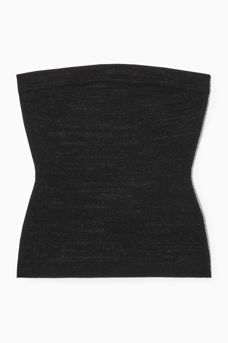 Dámské Topy COS Sparkly Textured Bandeau Černé | NJRO-21086