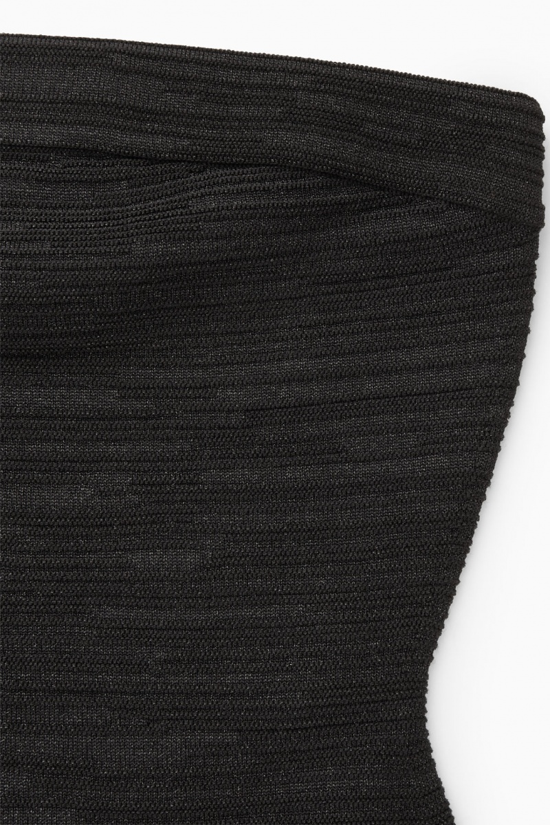 Dámské Topy COS Sparkly Textured Bandeau Černé | NJRO-21086