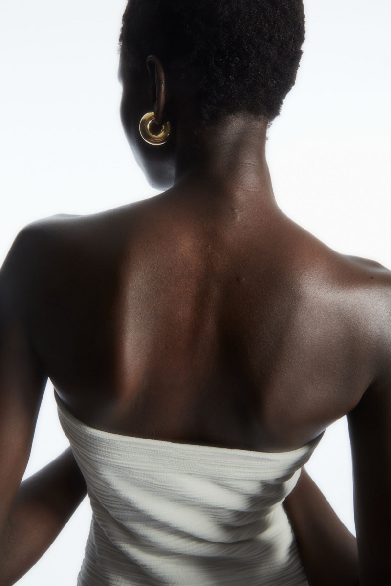 Dámské Topy COS Textured Bandeau Bílé | XZLP-76359