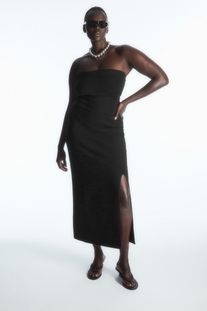 Dámské Topy COS Textured Bandeau Černé | YAJL-51984