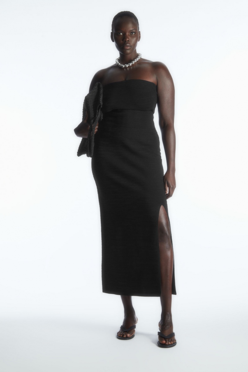 Dámské Topy COS Textured Bandeau Černé | YAJL-51984