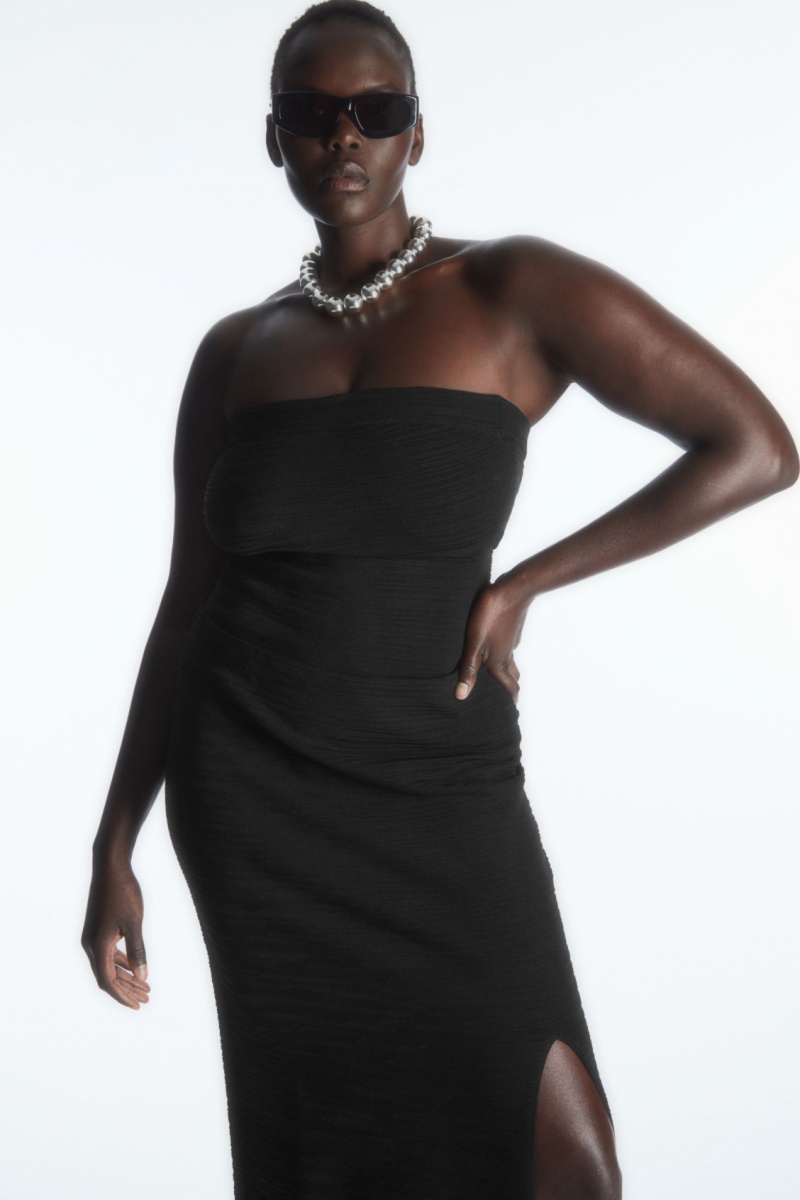 Dámské Topy COS Textured Bandeau Černé | YAJL-51984
