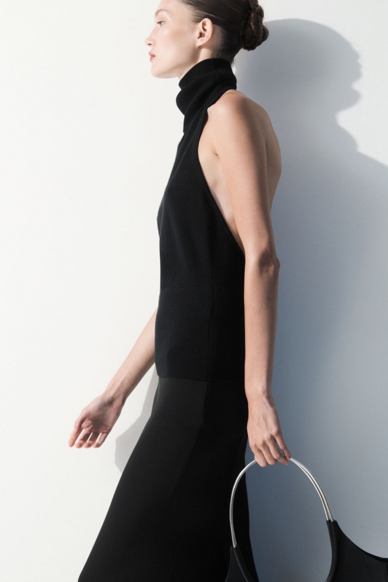 Dámské Topy COS The Backless Cashmere Černé | ILSJ-90263