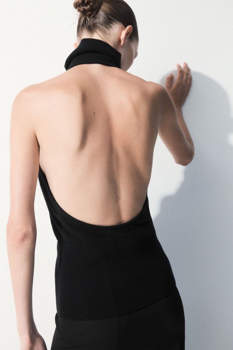 Dámské Topy COS The Backless Cashmere Černé | ILSJ-90263