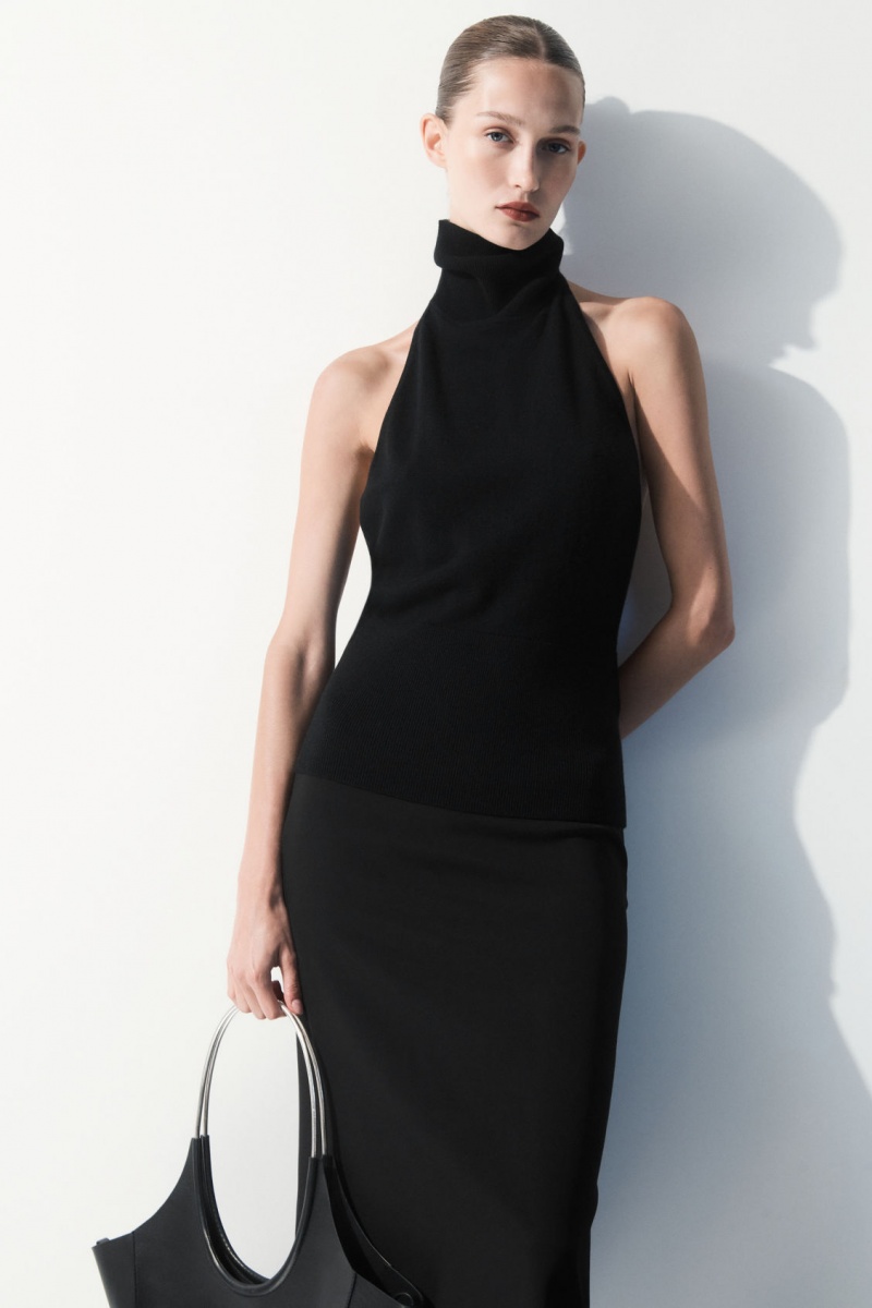 Dámské Topy COS The Backless Cashmere Černé | ILSJ-90263