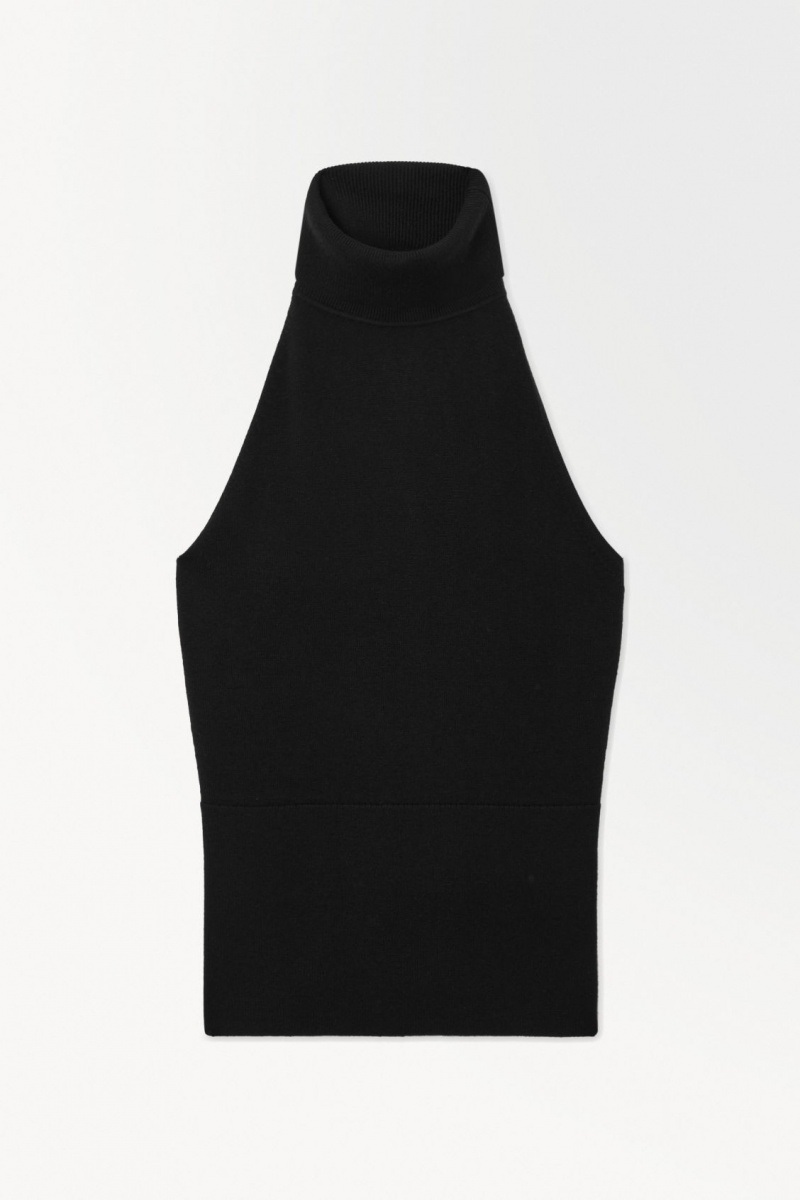 Dámské Topy COS The Backless Cashmere Černé | ILSJ-90263