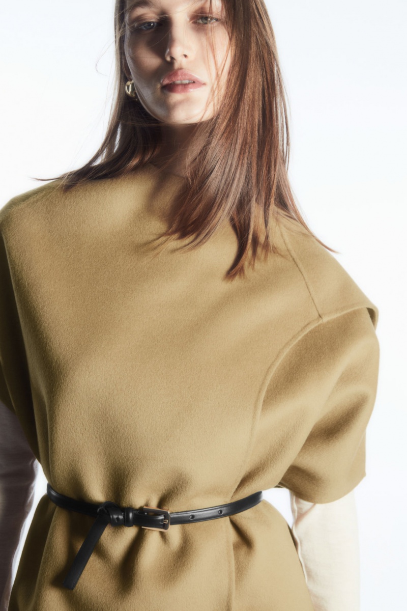 Dámské Topy COS Vlna-blend Cape Světle Hnědé | DGNK-35976
