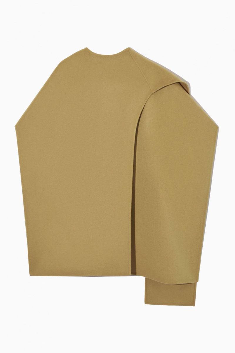 Dámské Topy COS Vlna-blend Cape Světle Hnědé | DGNK-35976