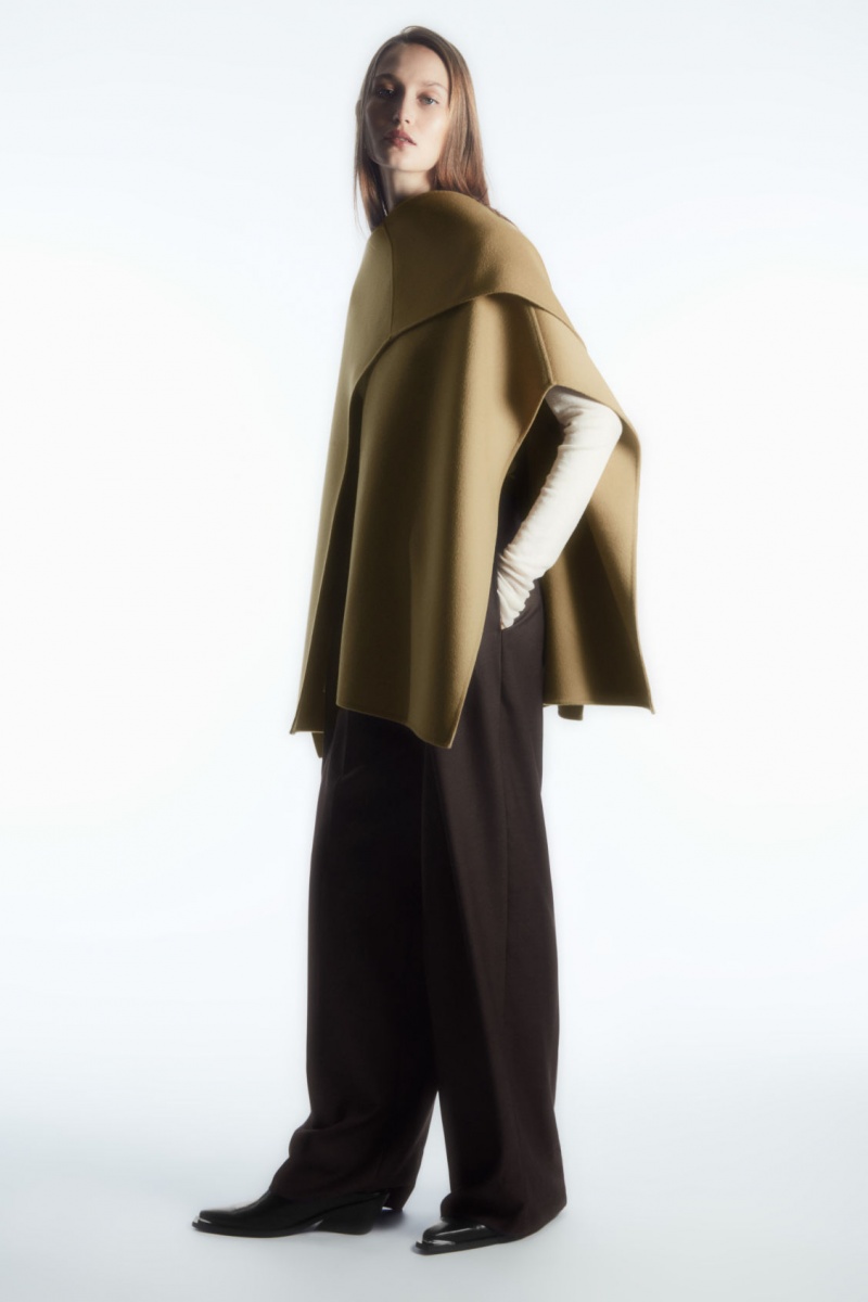 Dámské Topy COS Vlna-blend Cape Světle Hnědé | DGNK-35976
