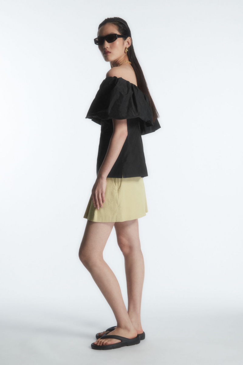Dámské Topy COS Voluminous Off-The-Shoulder Černé | JDTA-80956