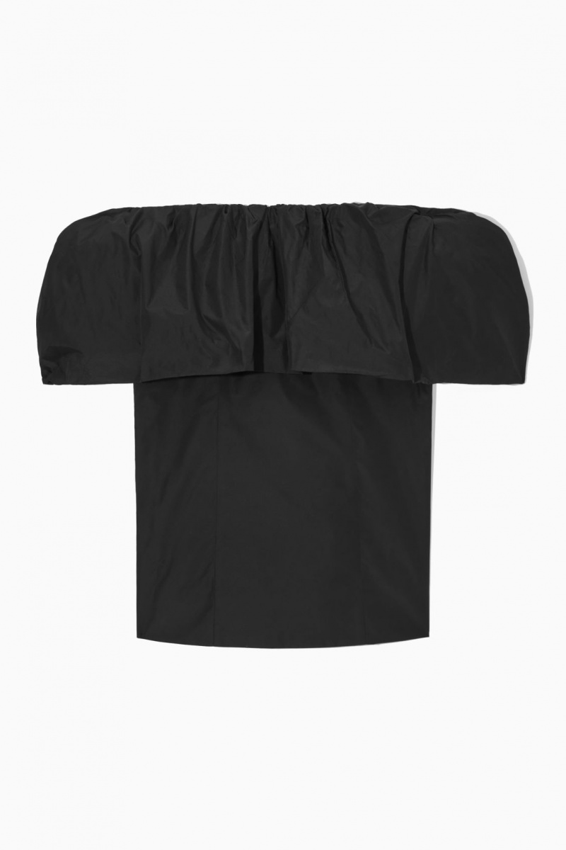 Dámské Topy COS Voluminous Off-The-Shoulder Černé | JDTA-80956