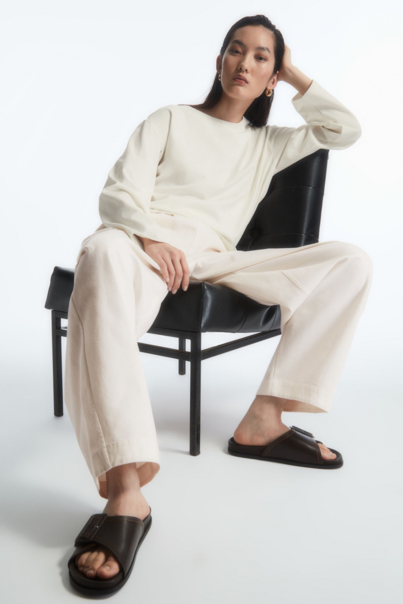 Dámské Tričko COS Boxy Long-Sleeved Bílé | IUFQ-52478