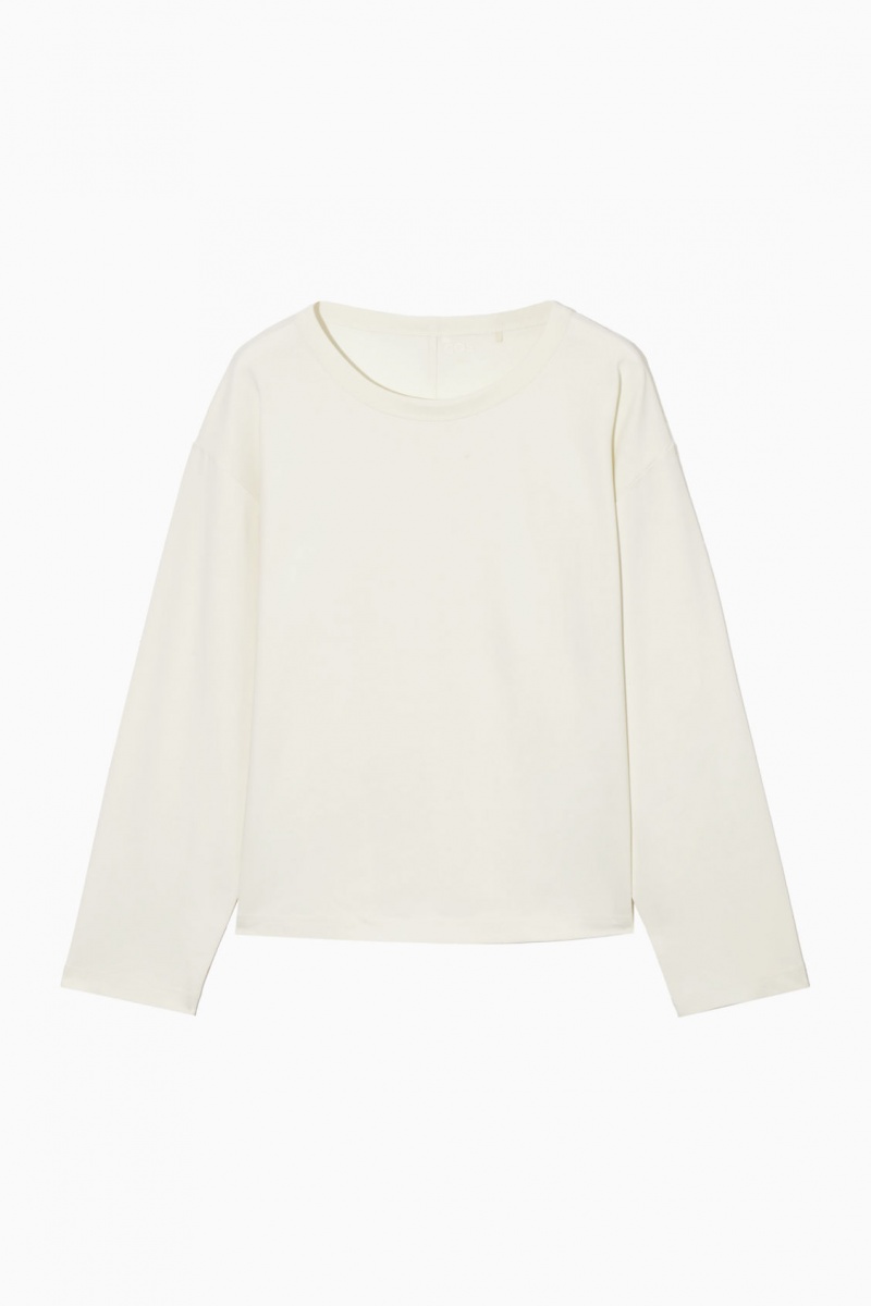 Dámské Tričko COS Boxy Long-Sleeved Bílé | IUFQ-52478