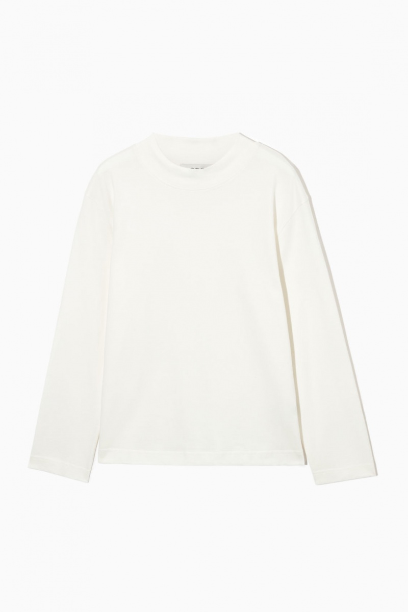 Dámské Tričko COS Long-Sleeved Mock-Neck Bílé | XECL-71250