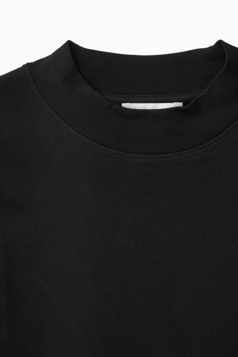 Dámské Tričko COS Long-Sleeved Mock-Neck Černé | CHAP-63471