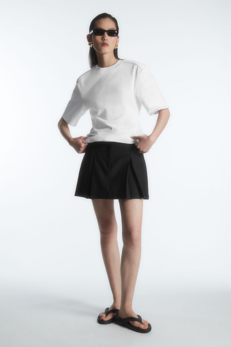 Dámské Tričko COS Power-Shoulder Waisted Bílé | YKRG-35248