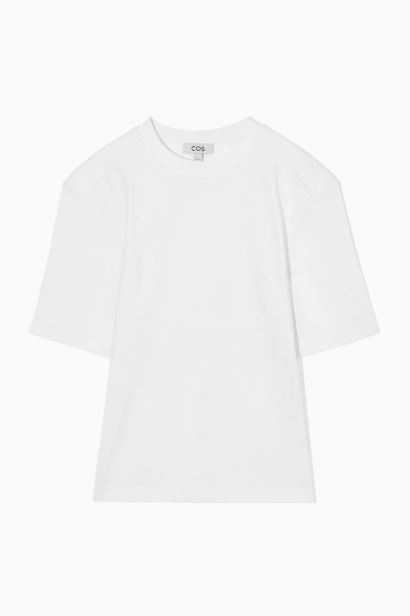 Dámské Tričko COS Power-Shoulder Waisted Bílé | YKRG-35248