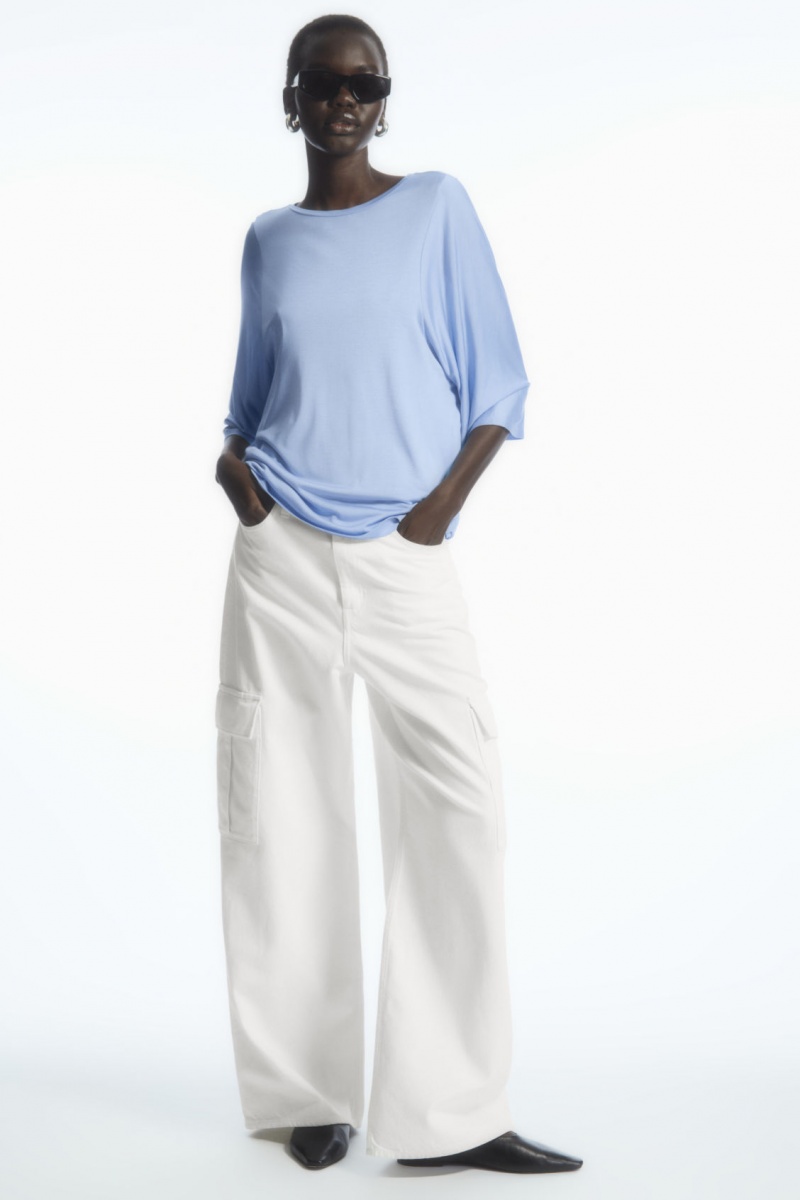 Dámské Tričko COS Pure Mulberry Silk Světle Blankyt | VYWO-86137
