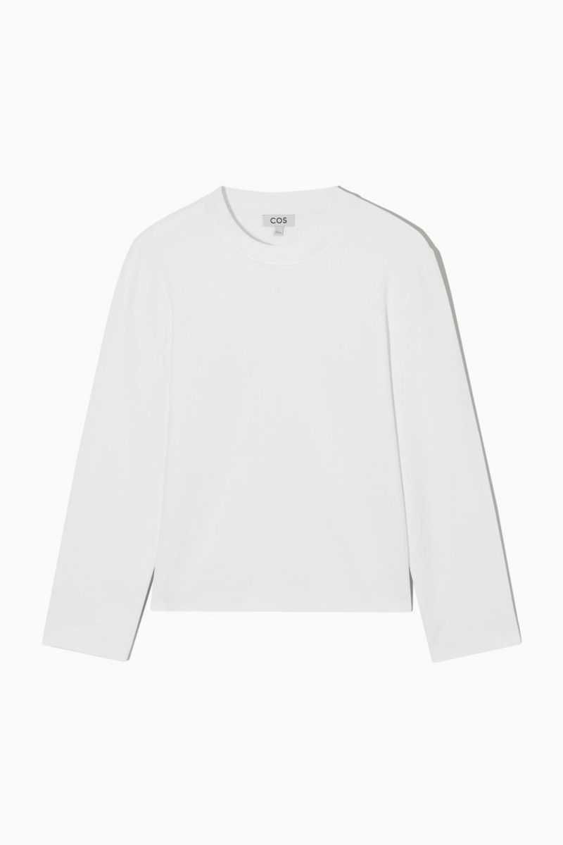Dámské Tričko COS Regular-Fit Heavyweight Long-Sleeved Bílé | ZMFB-57901