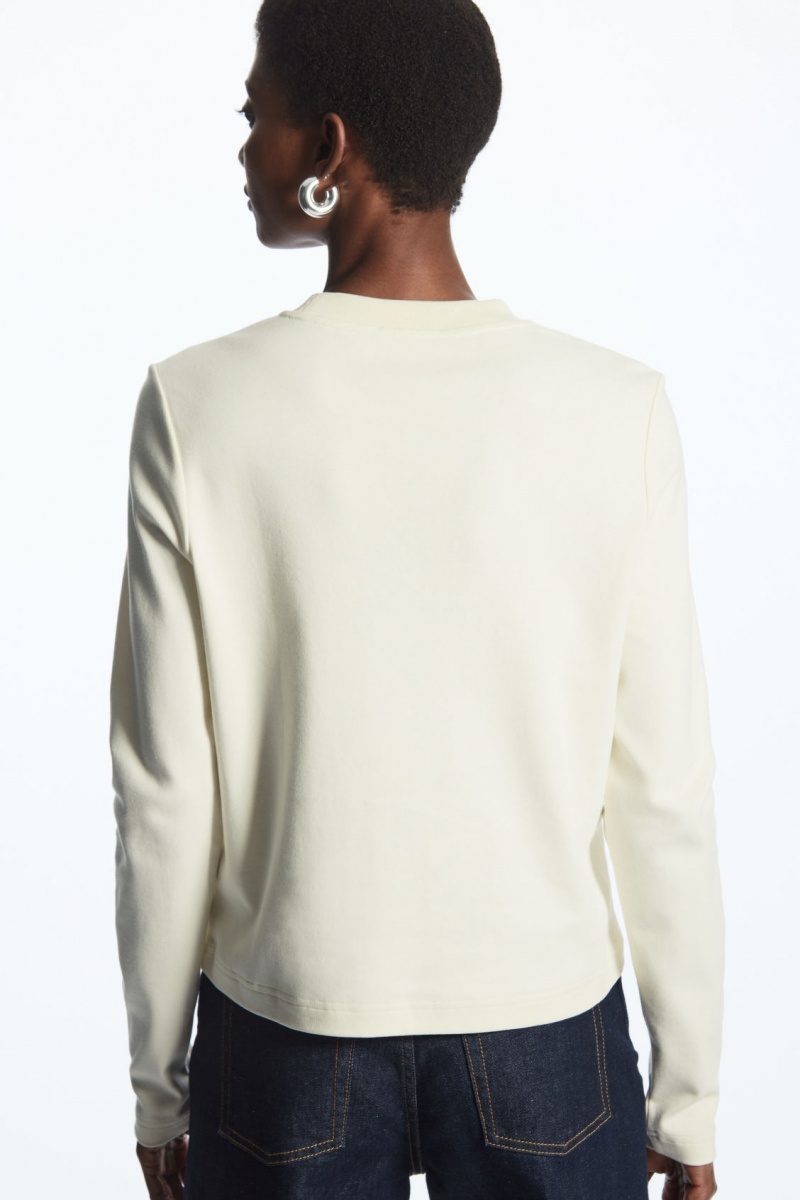 Dámské Tričko COS Regular-Fit Heavyweight Long-Sleeved Béžový | YEQM-69213