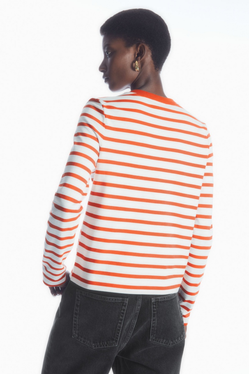 Dámské Tričko COS Regular-Fit Heavyweight Long-Sleeved Oranžové Bílé | BKCI-81403