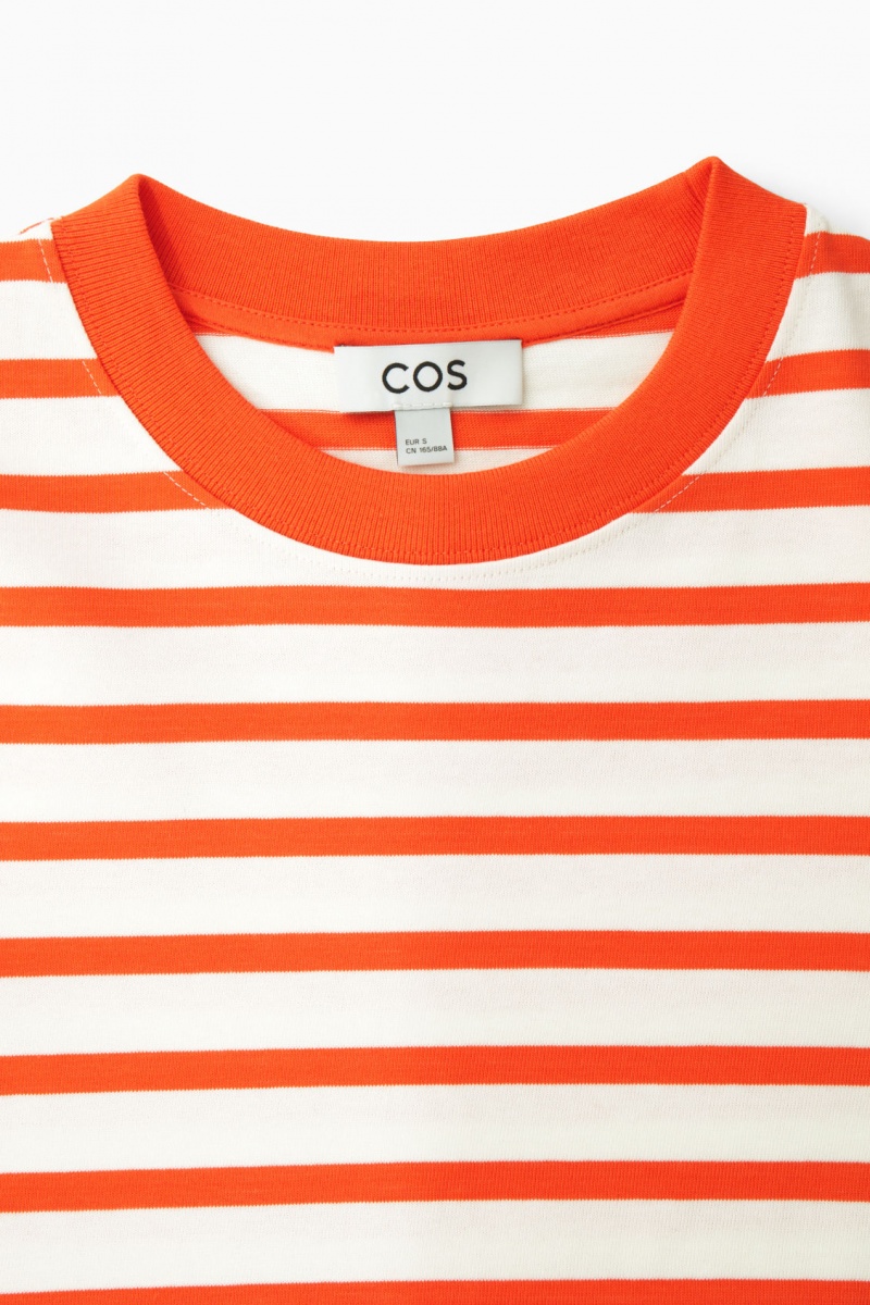Dámské Tričko COS Regular-Fit Heavyweight Long-Sleeved Oranžové Bílé | BKCI-81403