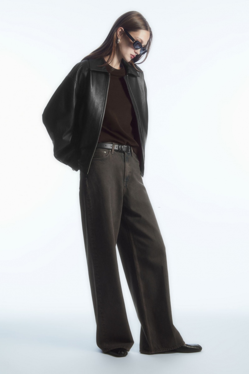 Dámské Tričko COS Regular-Fit Heavyweight Long-Sleeved Tmavě Hnědé | GIUB-39540