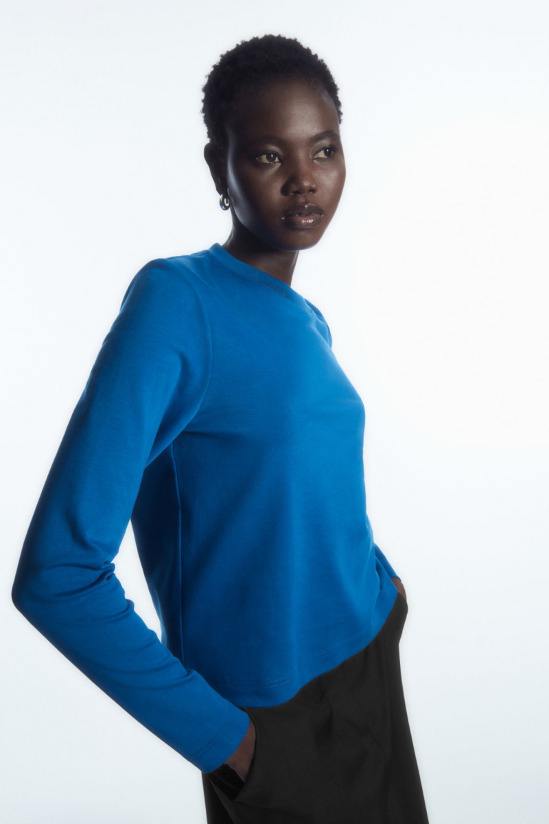 Dámské Tričko COS Regular-Fit Heavyweight Long-Sleeved Blankyt | XEDU-12479