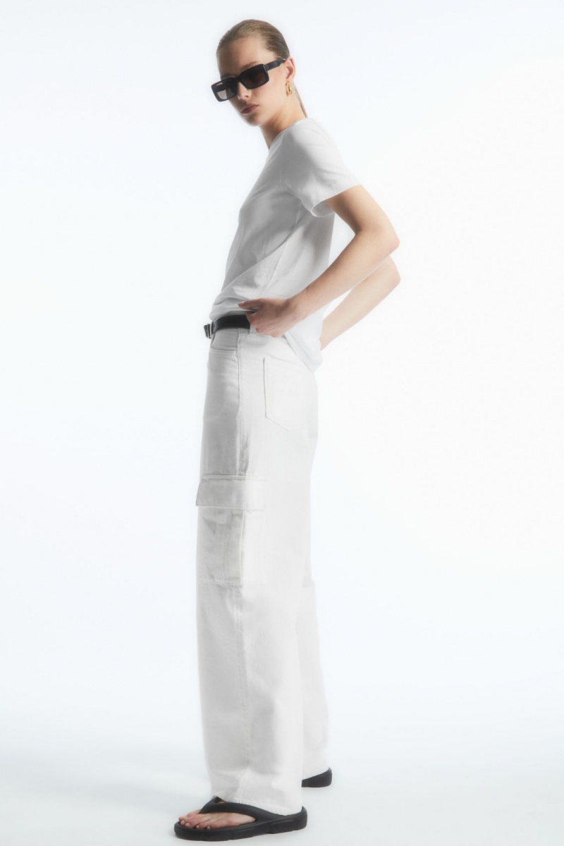 Dámské Tričko COS Regular Fit Bílé | CQNR-29586