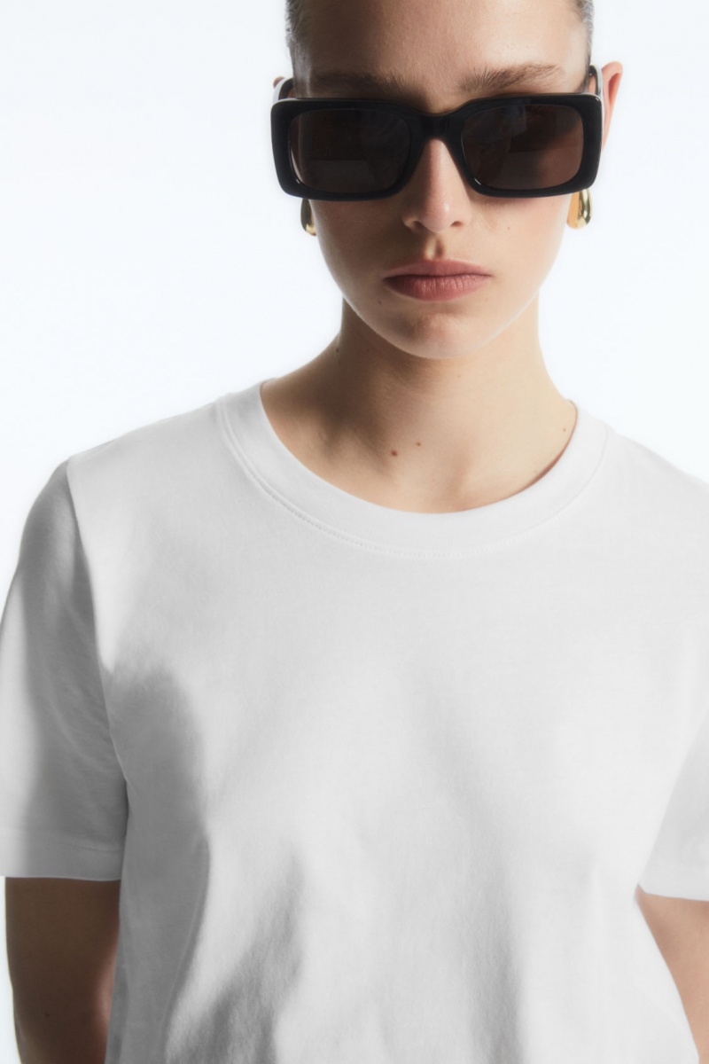 Dámské Tričko COS Regular Fit Bílé | CQNR-29586