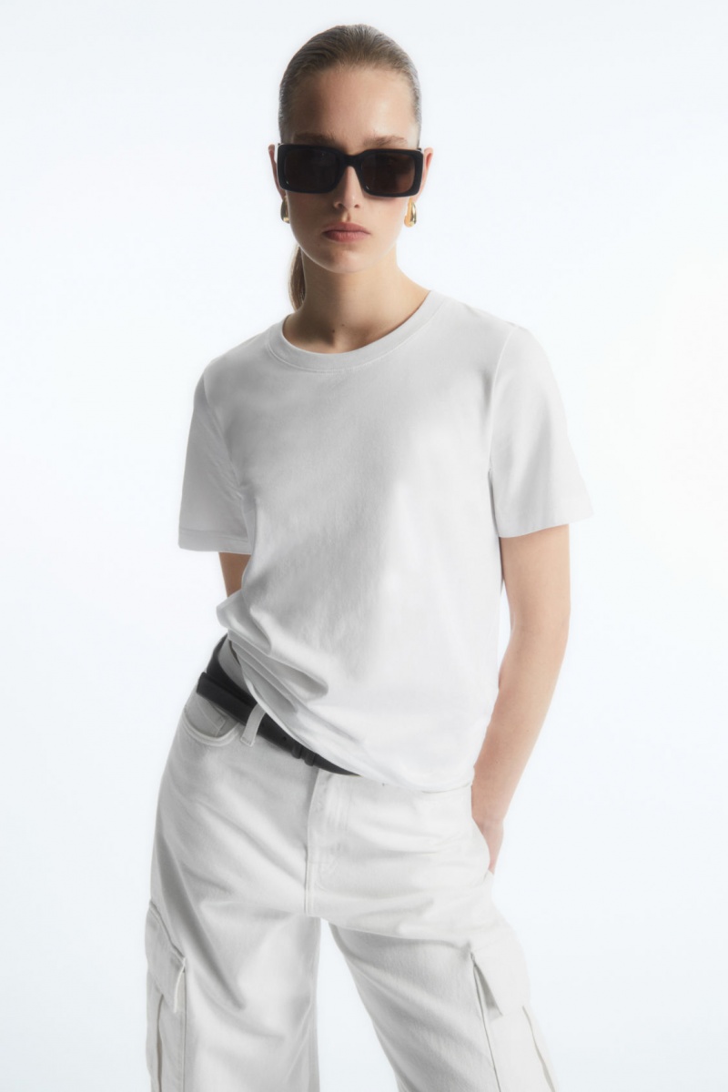 Dámské Tričko COS Regular Fit Bílé | CQNR-29586